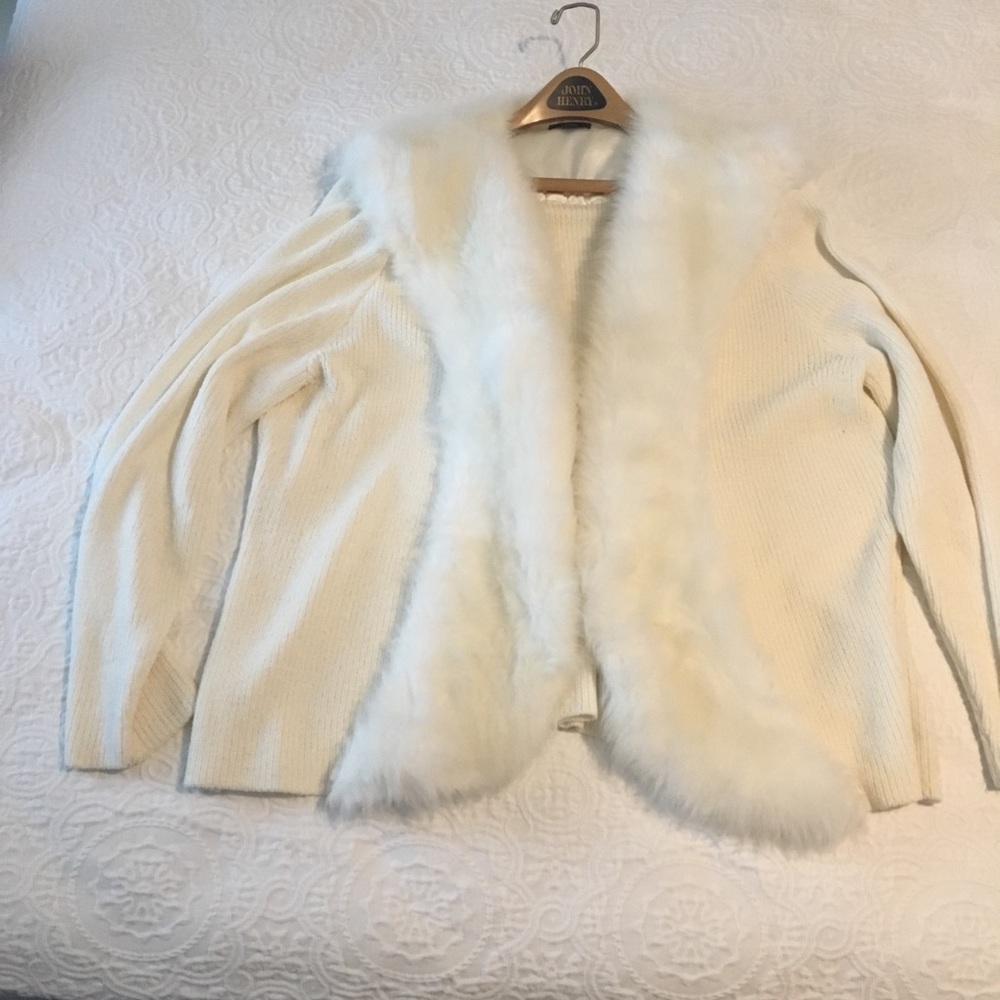 Plus Size Fur Collar Sweater jacket